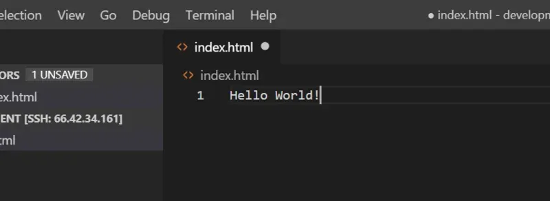 index.htmlの中身を書き換える